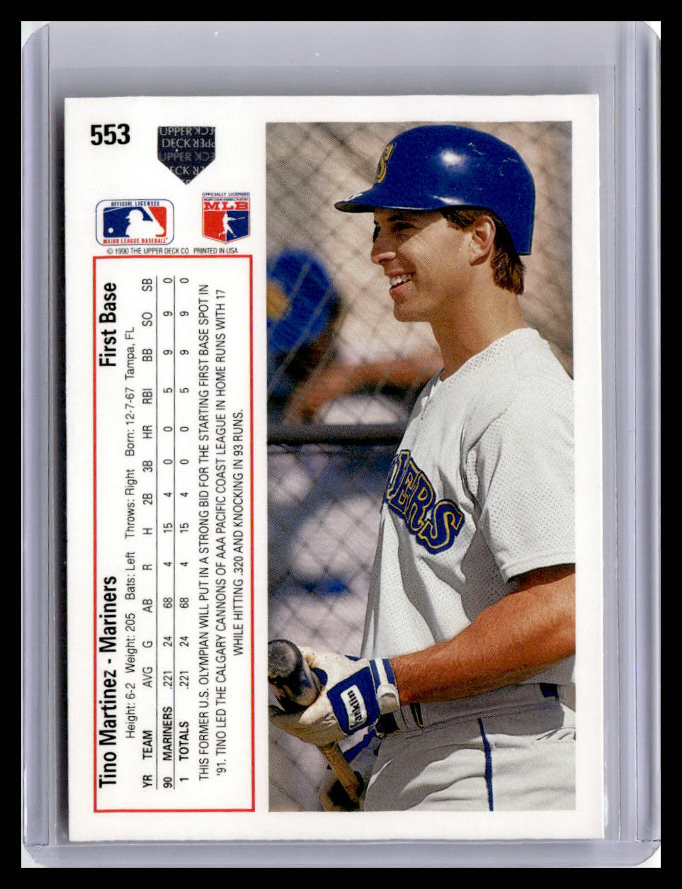 1991 Upper Deck #553c Tino Martinez