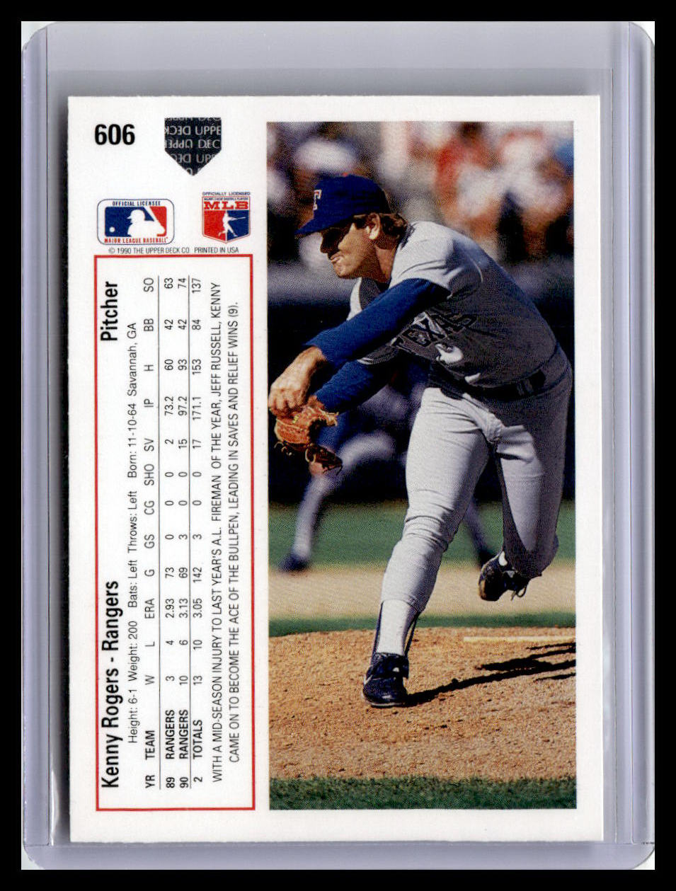 1991 Upper Deck #606b Kenny Rogers