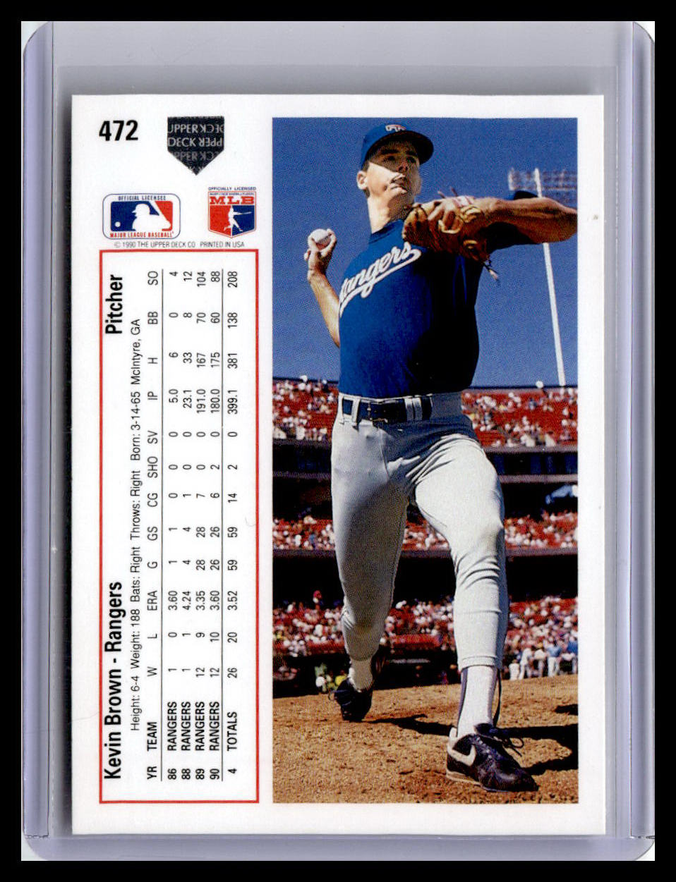 1991 Upper Deck #472 Kevin Brown