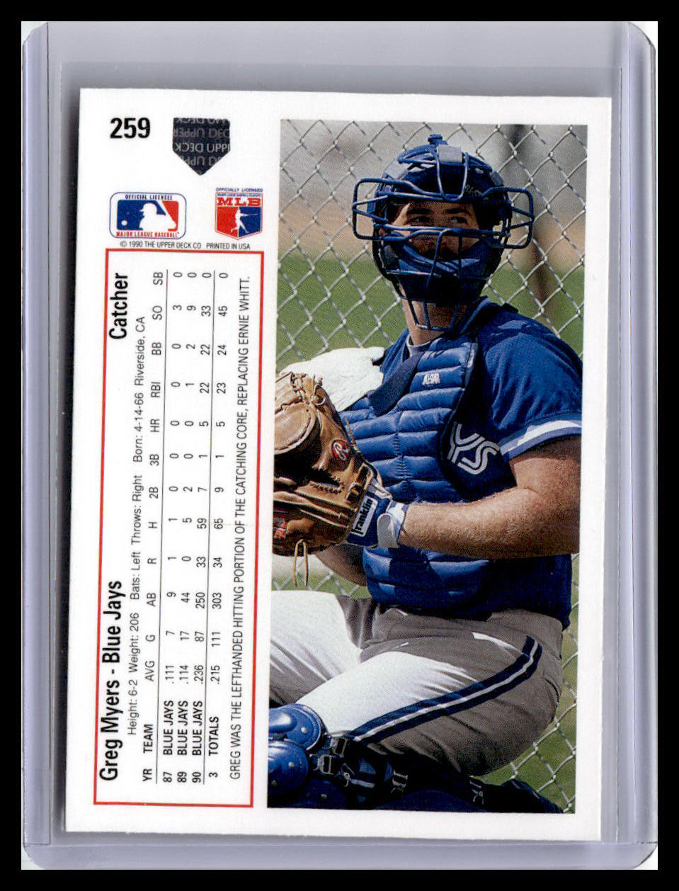 1991 Upper Deck #259 Greg Myers