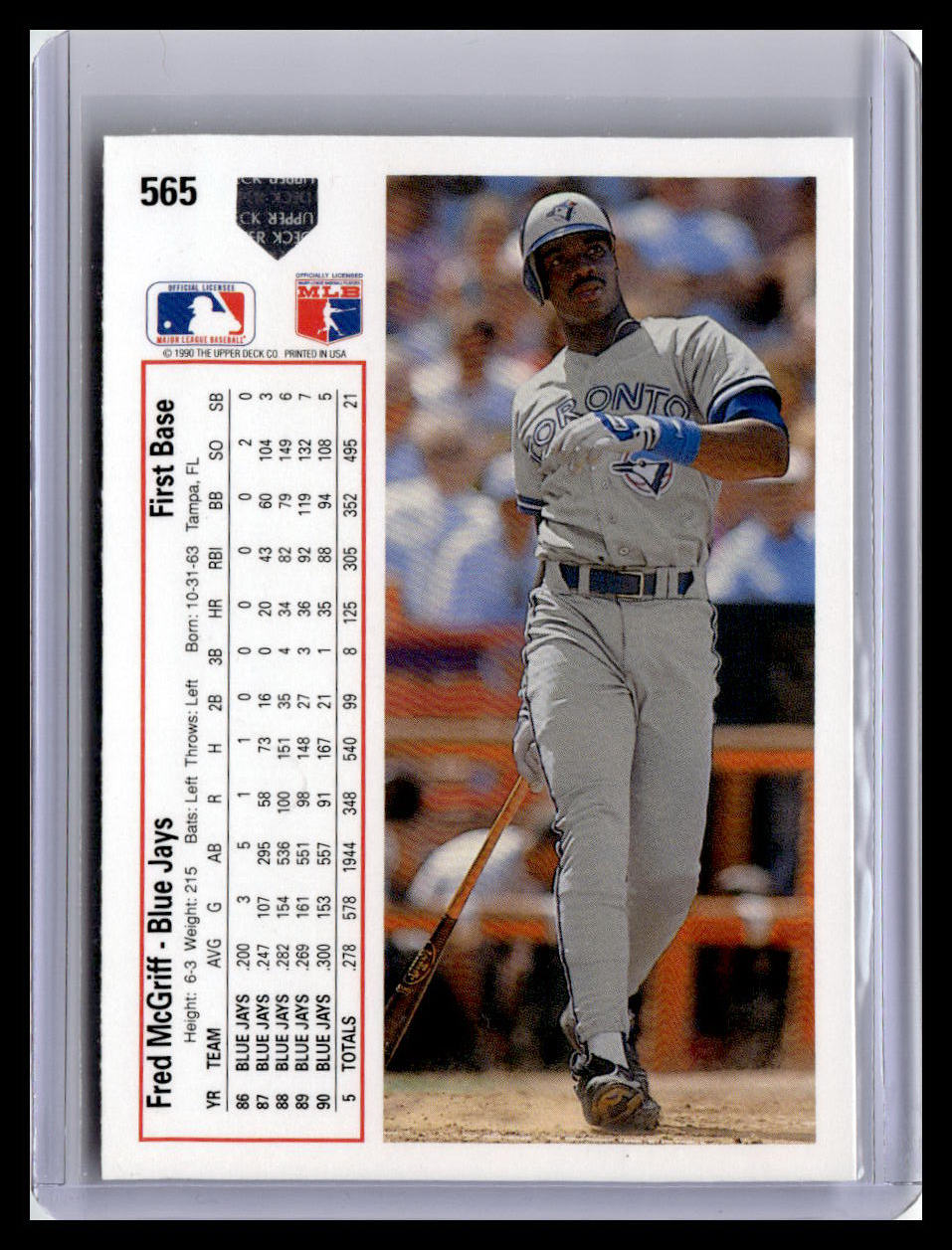 1991 Upper Deck #565 Fred McGriff