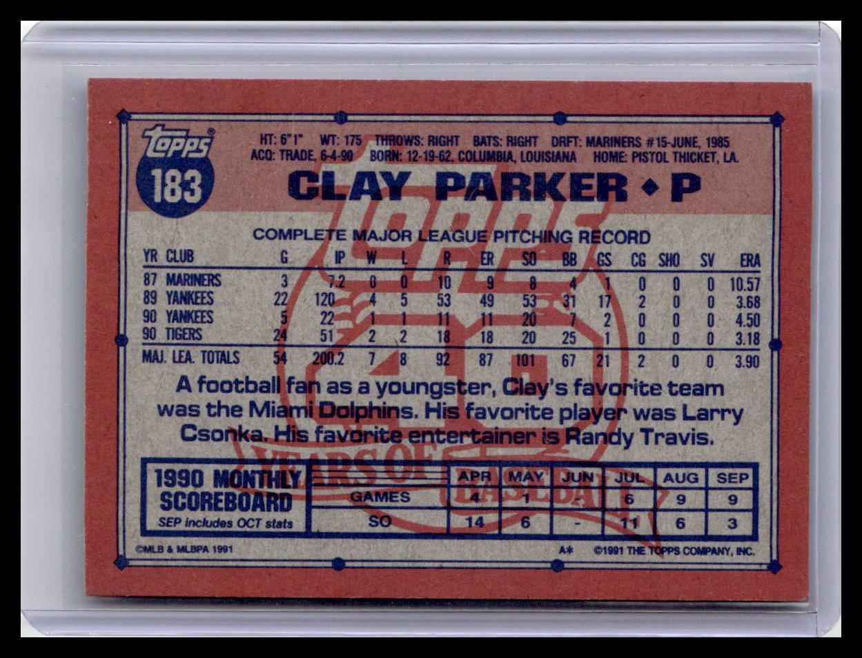 1991 Topps #183 Clay Parker