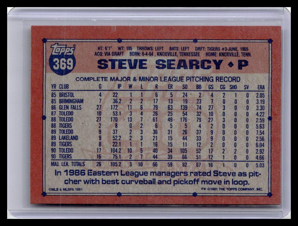 1991 Topps #369 Steve Searcy