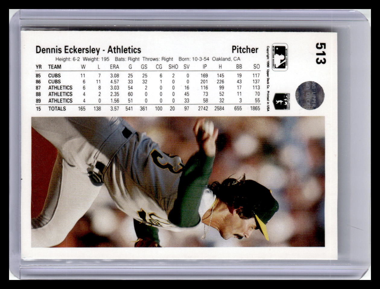 1990 Upper Deck #513 Dennis Eckersley