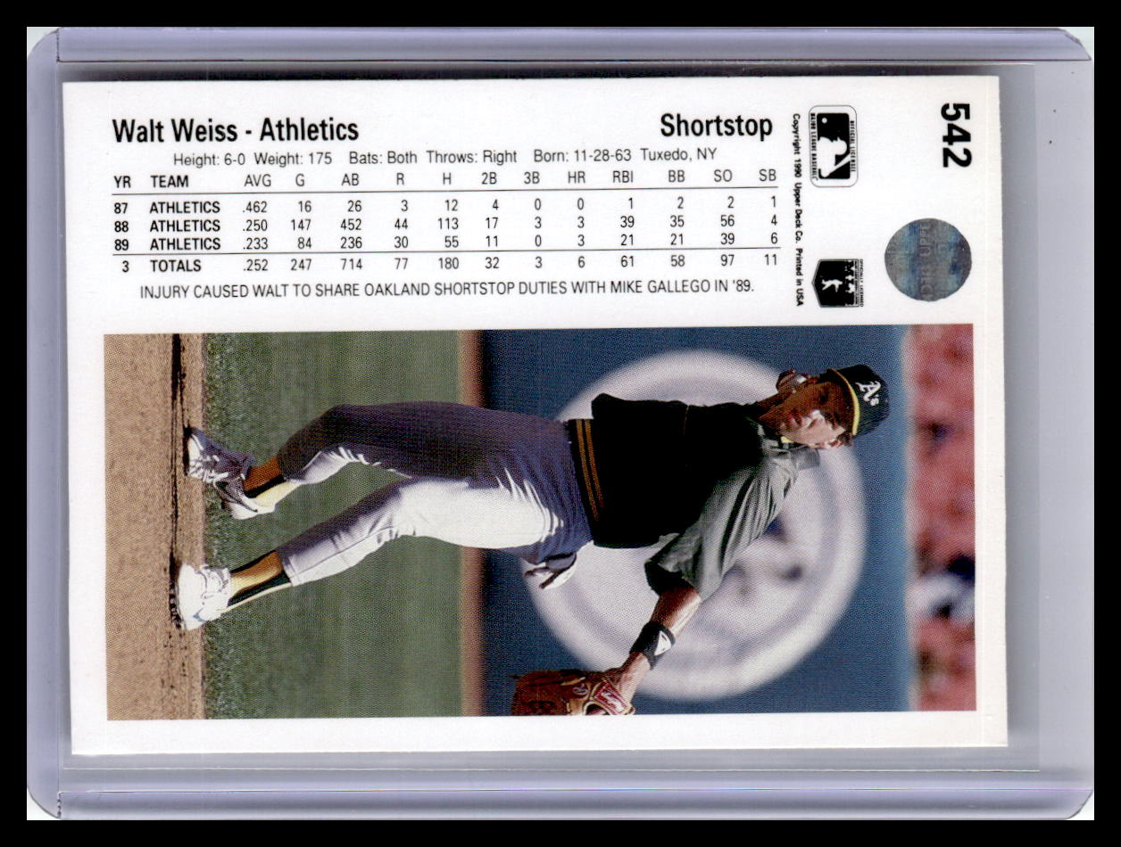 1990 Upper Deck #542 Walt Weiss