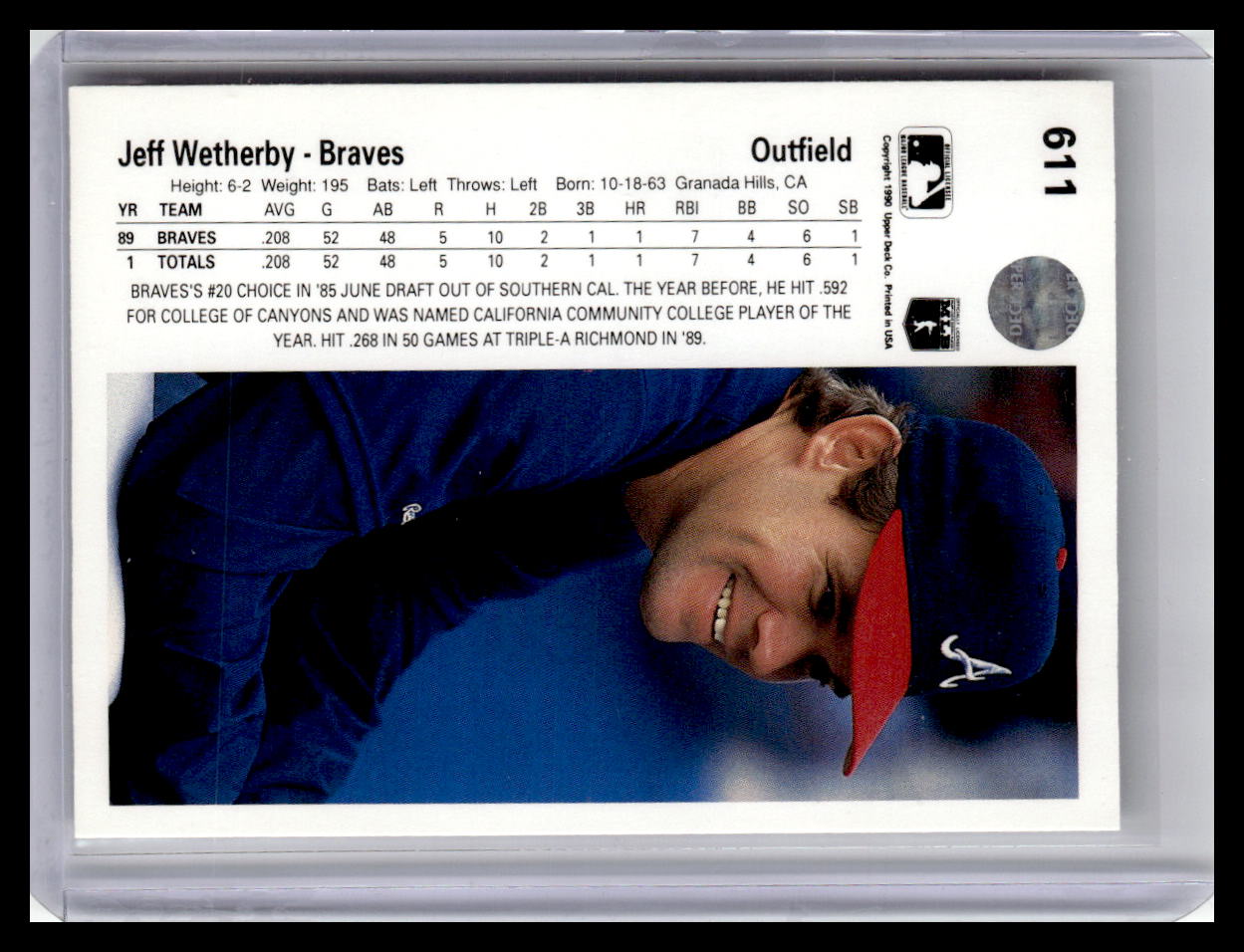 1990 Upper Deck #611 Jeff Wetherby