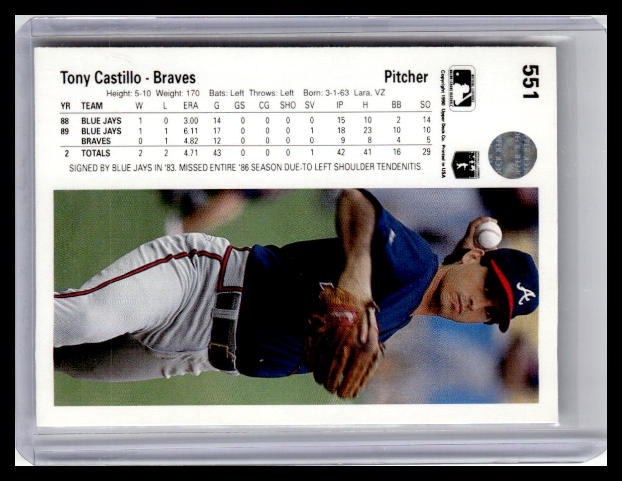 1990 Upper Deck #551 Tony Castillo