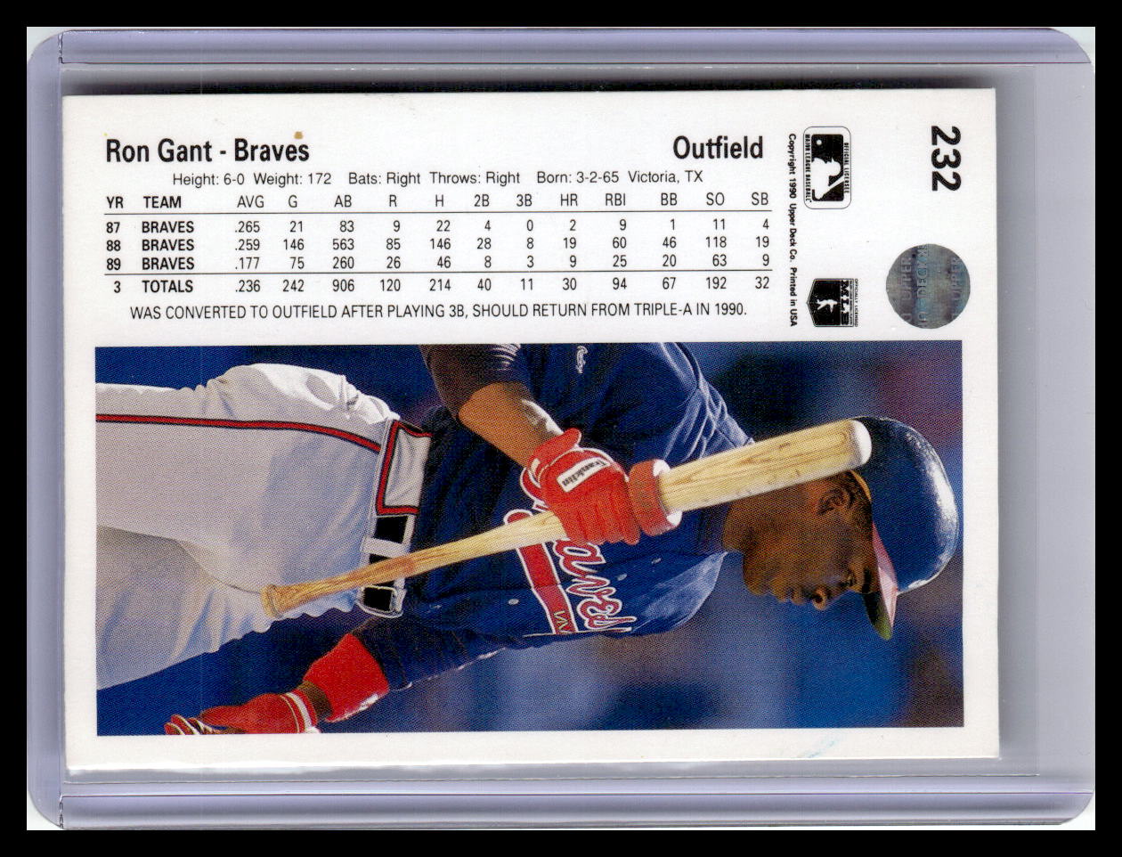 1990 Upper Deck #232 Ron Gant