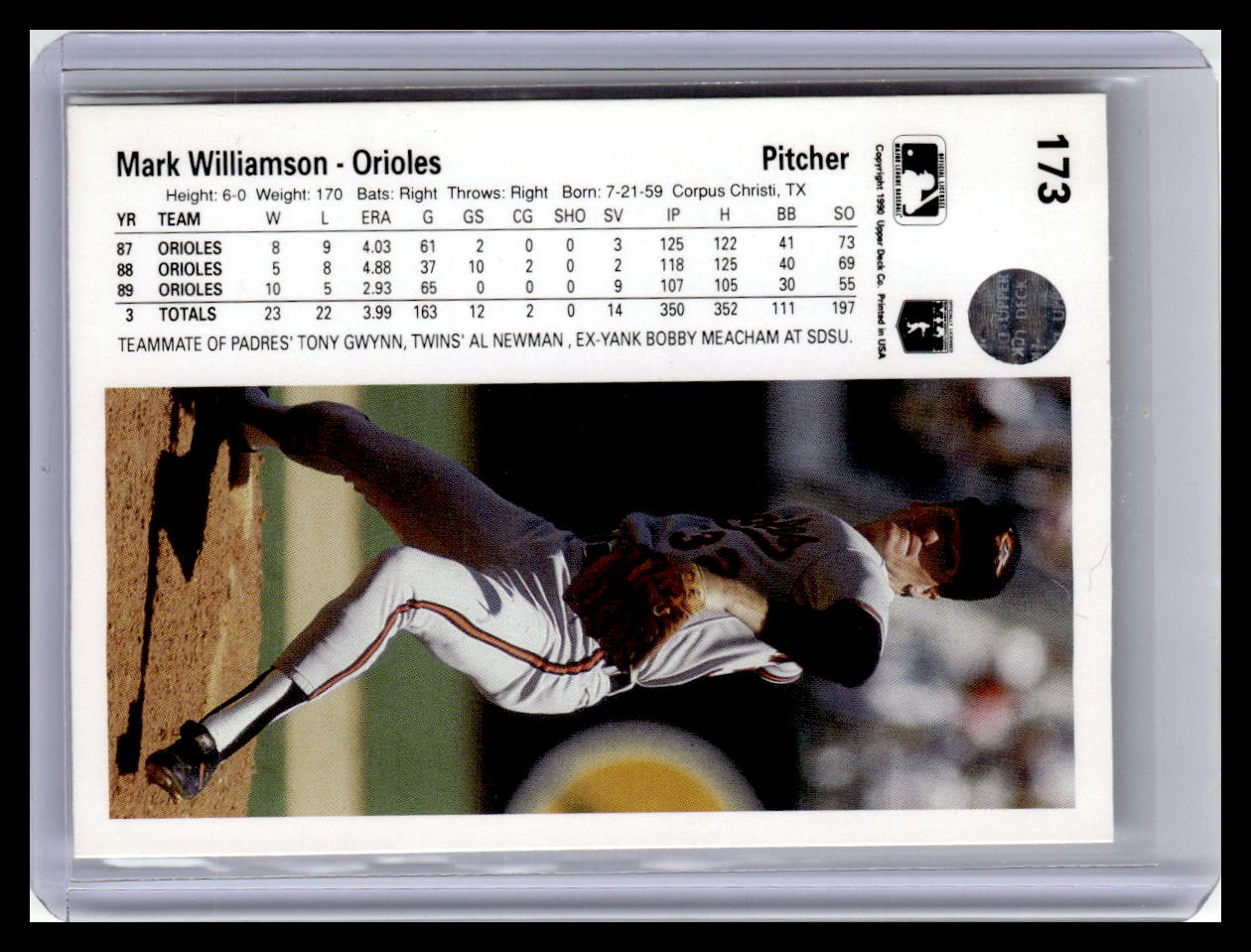 1990 Upper Deck #173a Mark Williamson