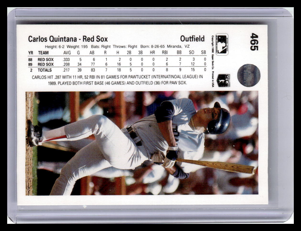 1990 Upper Deck #465 Carlos Quintana