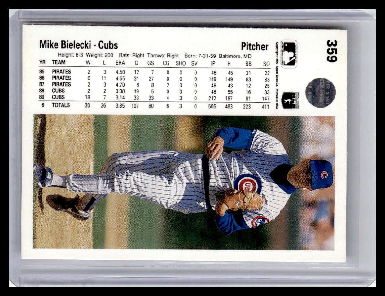 1990 Upper Deck #359 Mike Bielecki
