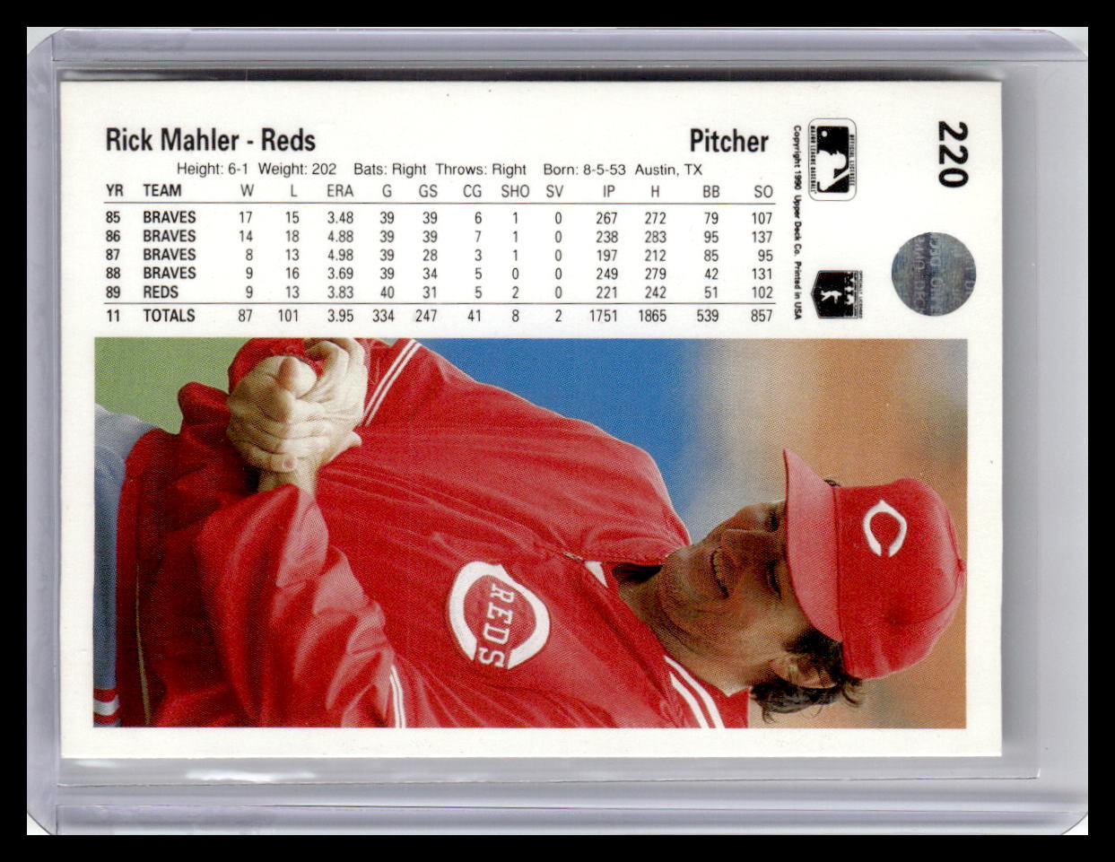 1990 Upper Deck #220 Rick Mahler