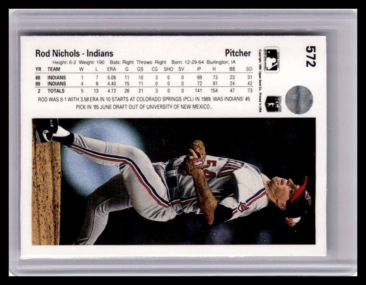 1990 Upper Deck #572 Rod Nichols