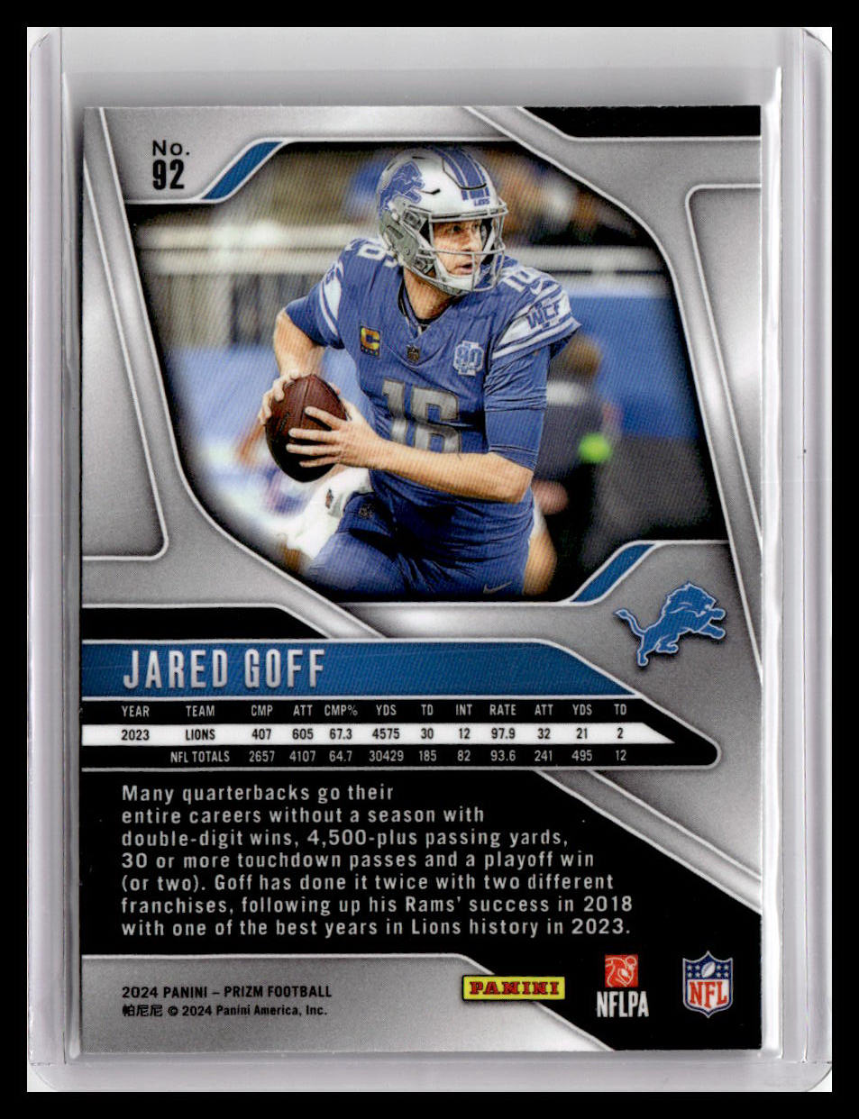 2024 Panini Prizm #92 Jared Goff