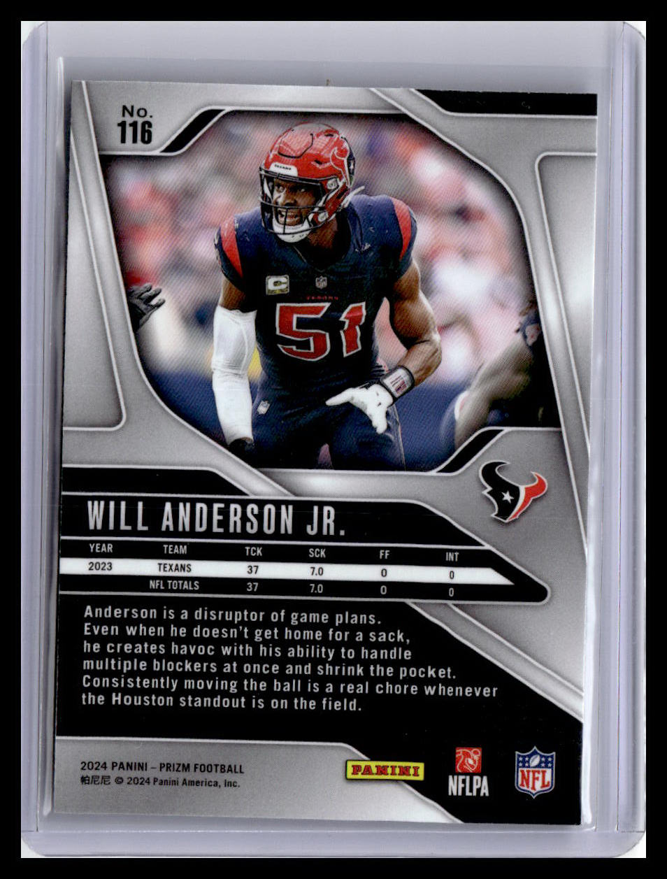 2024 Panini Prizm #116 Will Anderson Jr.