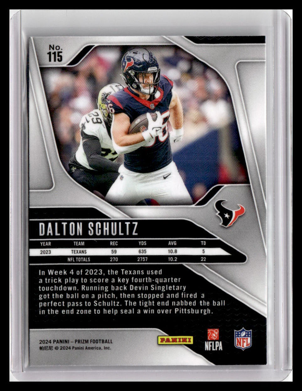 2024 Panini Prizm #115 Dalton Schultz