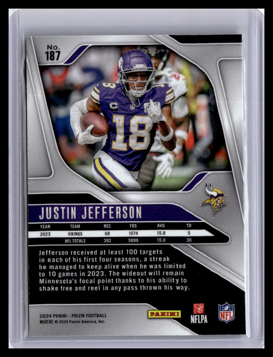 2024 Panini Prizm #187 Justin Jefferson