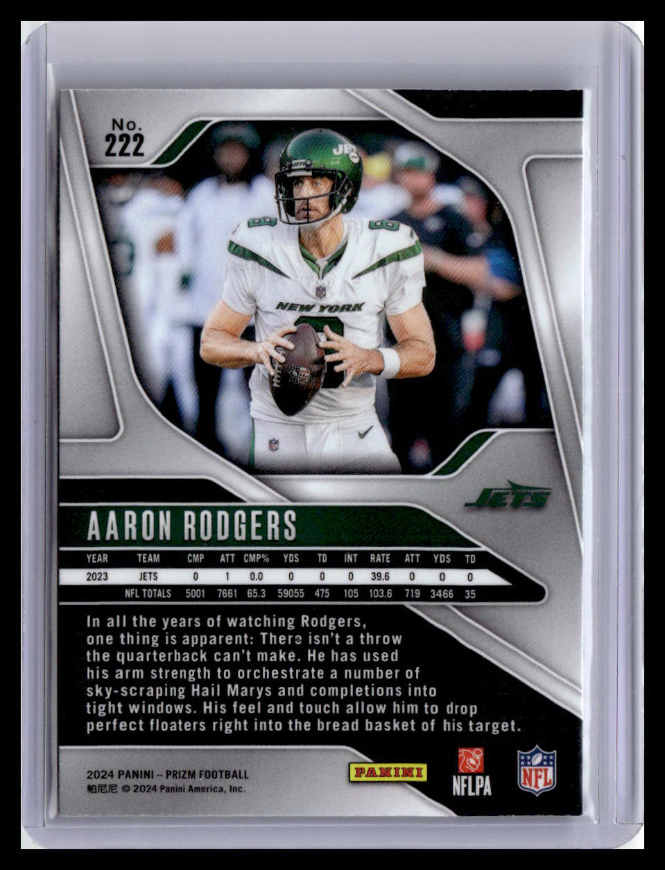 2024 Panini Prizm #222 Aaron Rodgers Hyper #/180