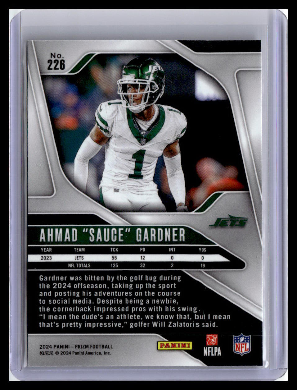 2024 Panini Prizm #226 Ahmad "Sauce" Gardner Silver