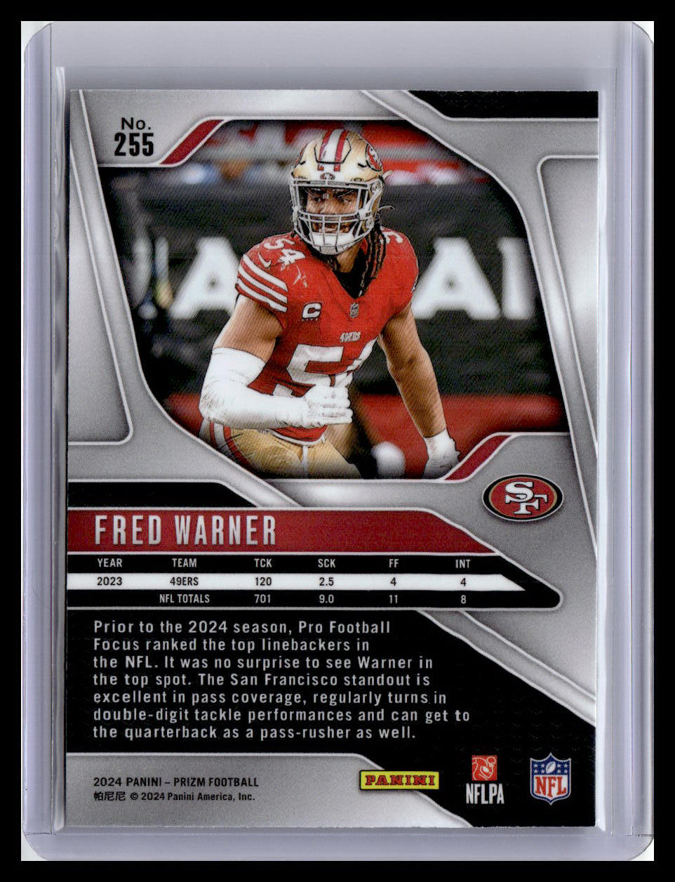 2024 Panini Prizm #255 Fred Warner Purple #/125