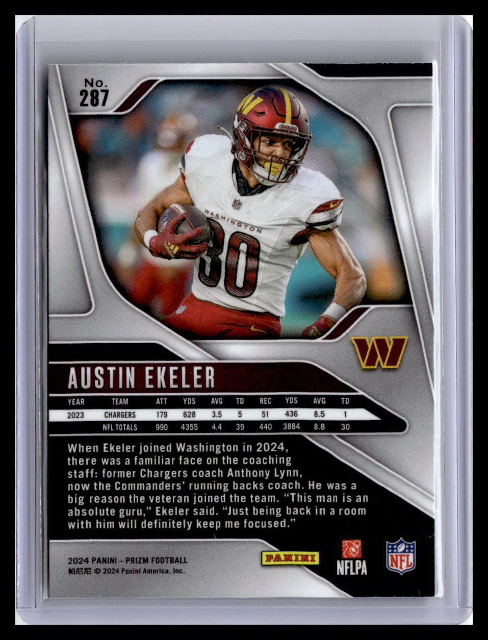 2024 Panini Prizm #287 Austin Ekeler