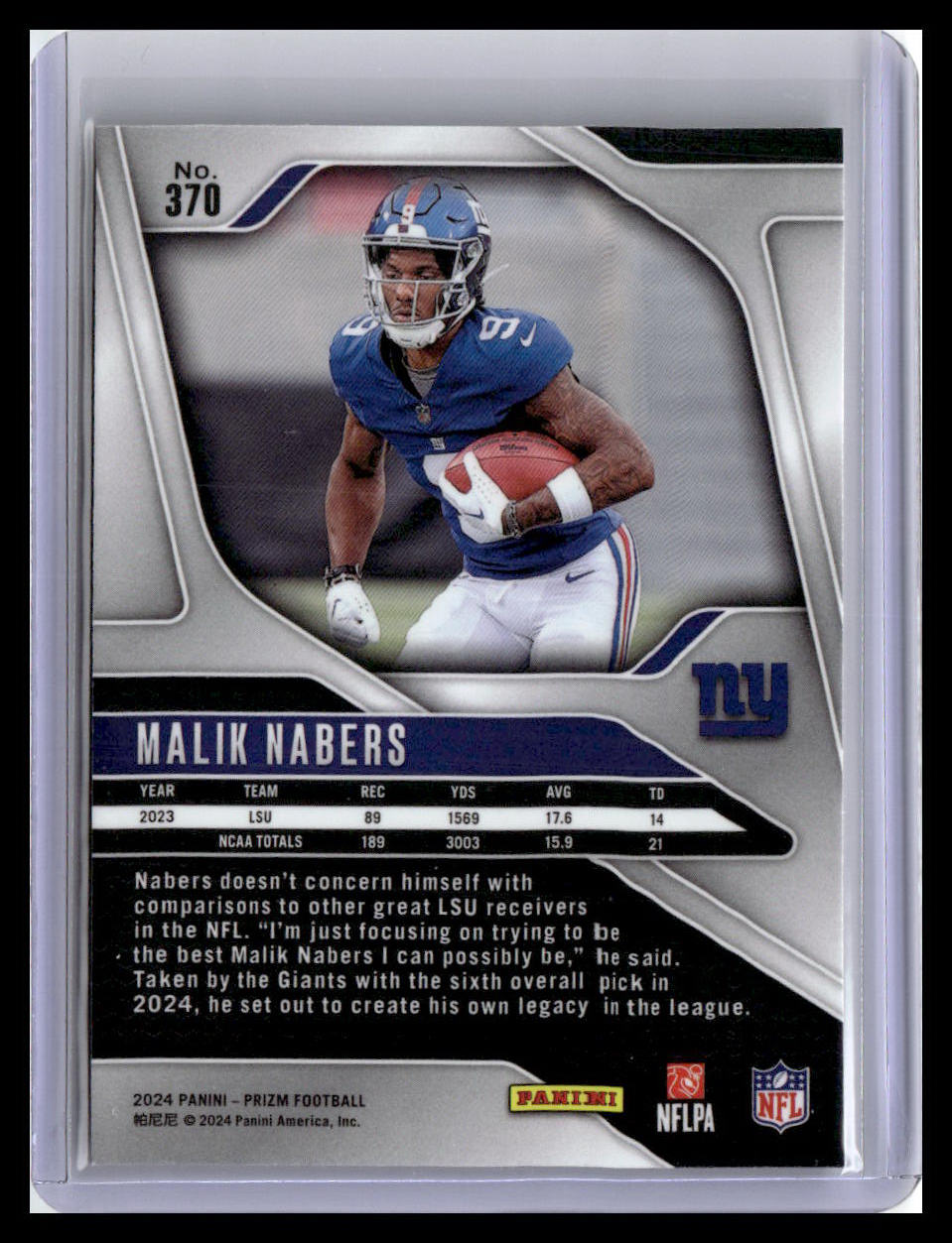 2024 Panini Prizm #370 Malik Nabers