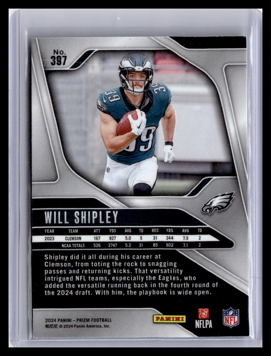 2024 Panini Prizm #397 Will Shipley Navy Camo #/25