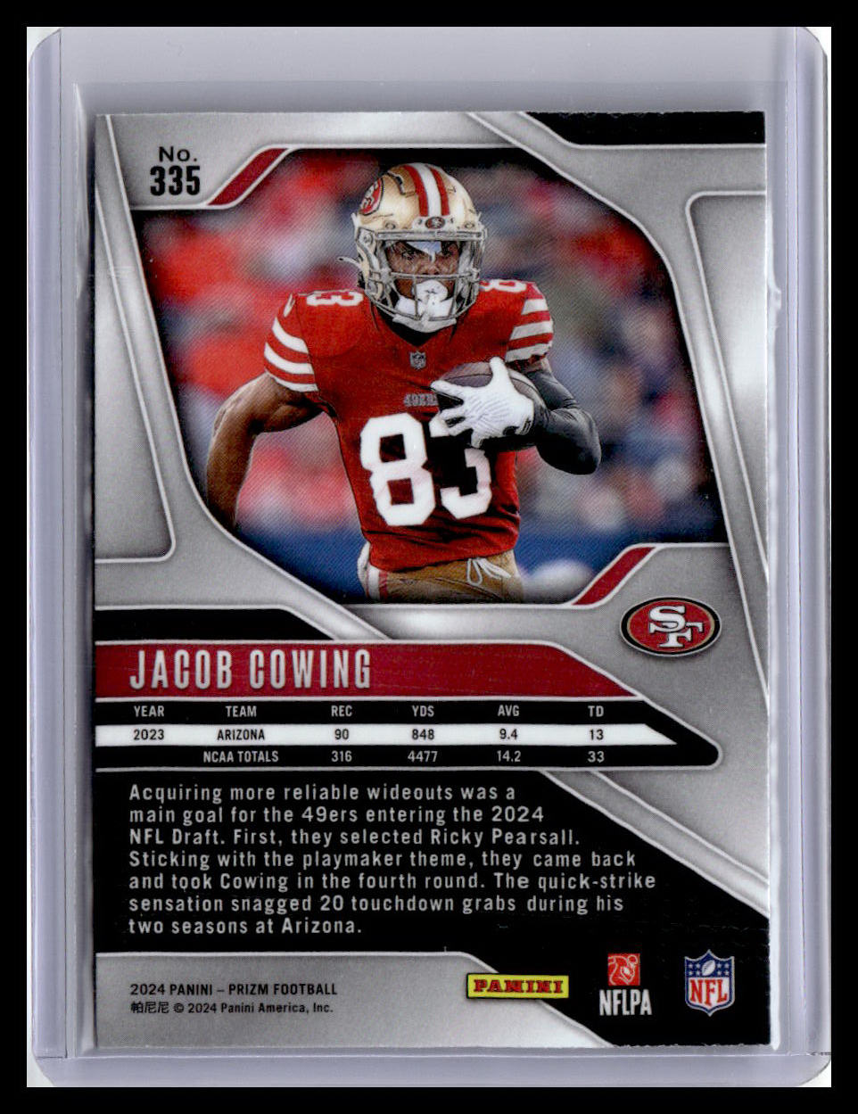 2024 Panini Prizm #335 Jacob Cowing