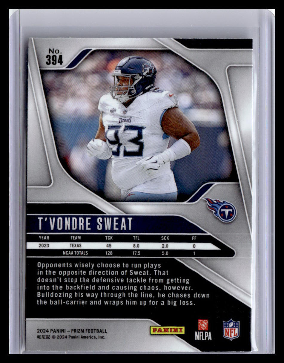 2024 Panini Prizm #394 T'Vondre Sweat