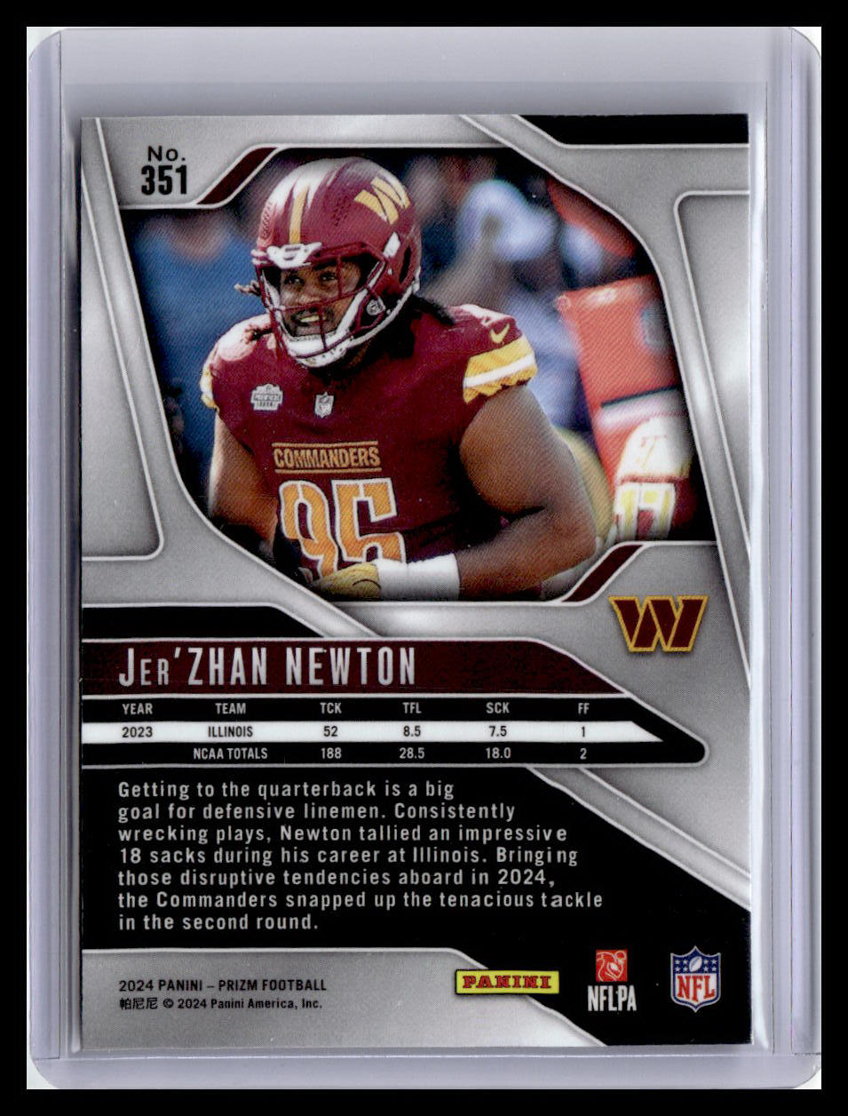 2024 Panini Prizm #351 Jer'Zhan Newton