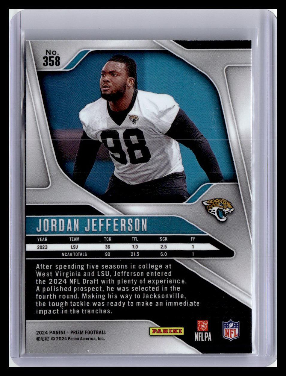 2024 Panini Prizm #358 Jordan Jefferson