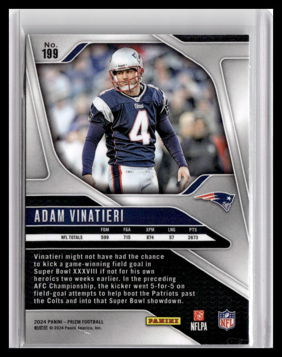 2024 Panini Prizm #199 Adam Vinatieri Silver
