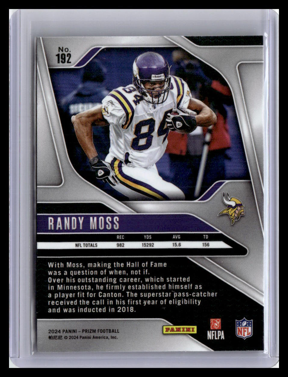 2019 Panini Prizm #294 Randy Moss Hyper #/175