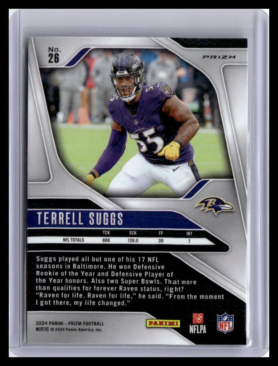 2024 Panini Prizm #26 Terrell Suggs Gold #/10