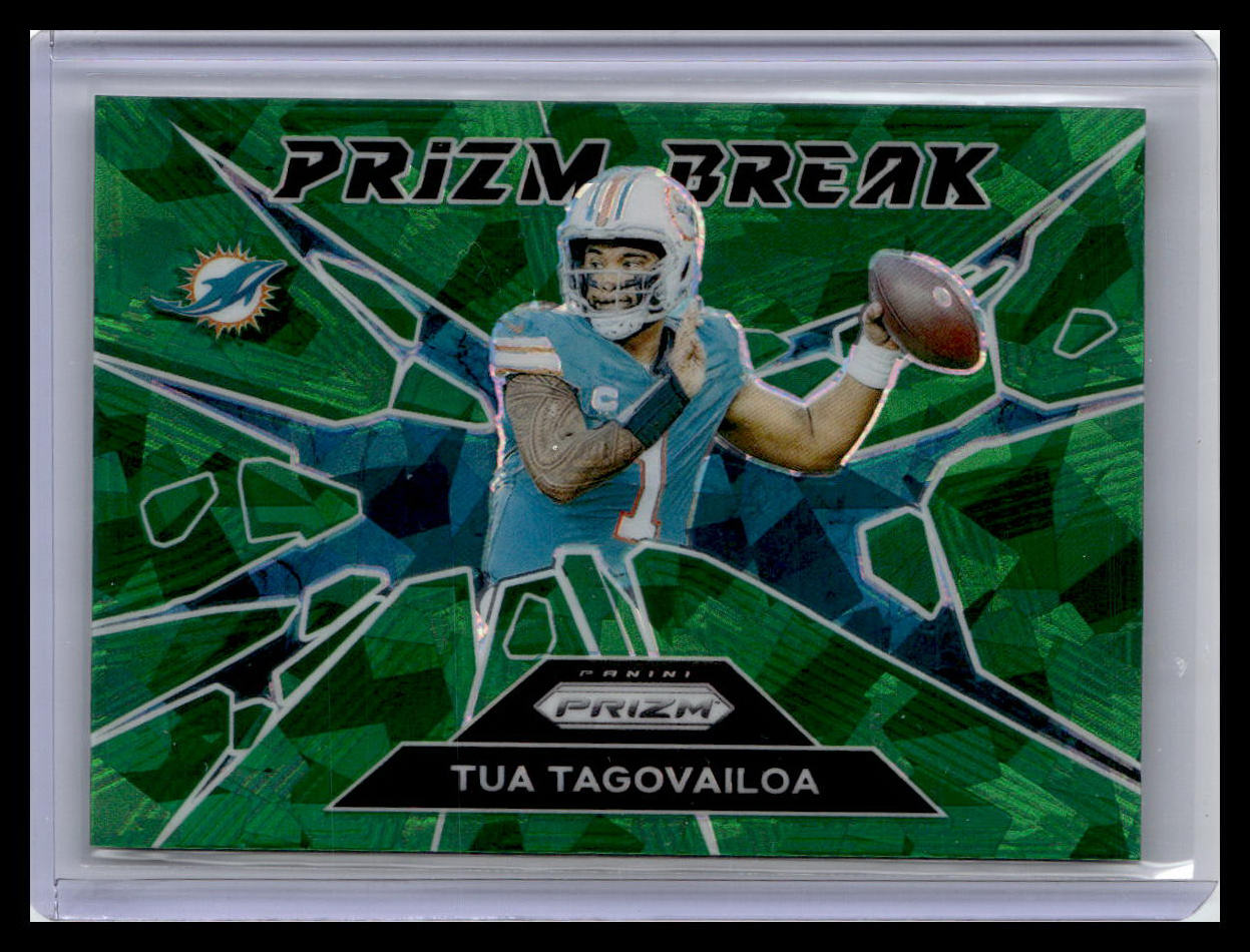 2024 Panini Prizm #10 Tua Tagovailoa Prizm Break Green Ice Prizm