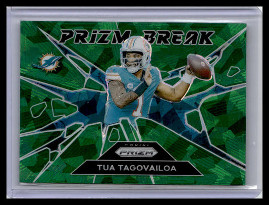 2024 Panini Prizm #10 Tua Tagovailoa Prizm Break Green Ice Prizm