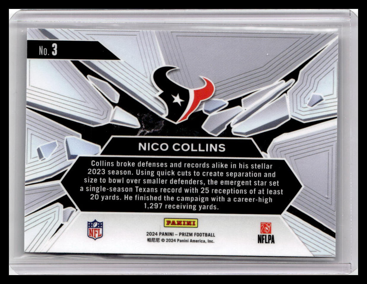2024 Panini Prizm #3 Nico Collins Prizm Break