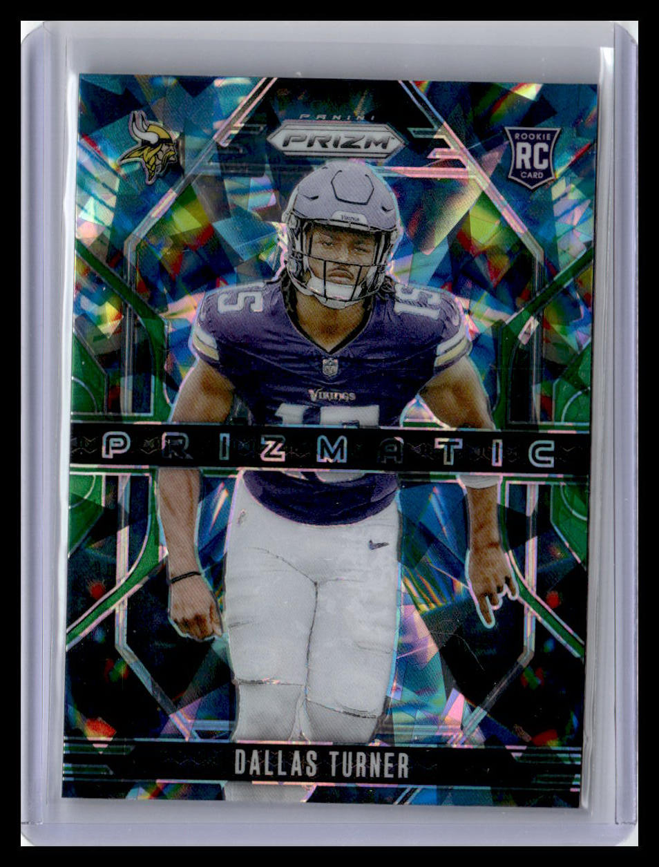 2024 Panini Prizm #17 Dallas Turner Prizmatic Wave Green Prizm