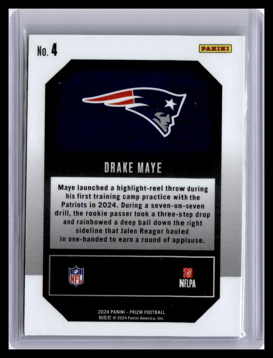 2024 Panini Prizm #4 Drake Maye Emergent Silver Prizm