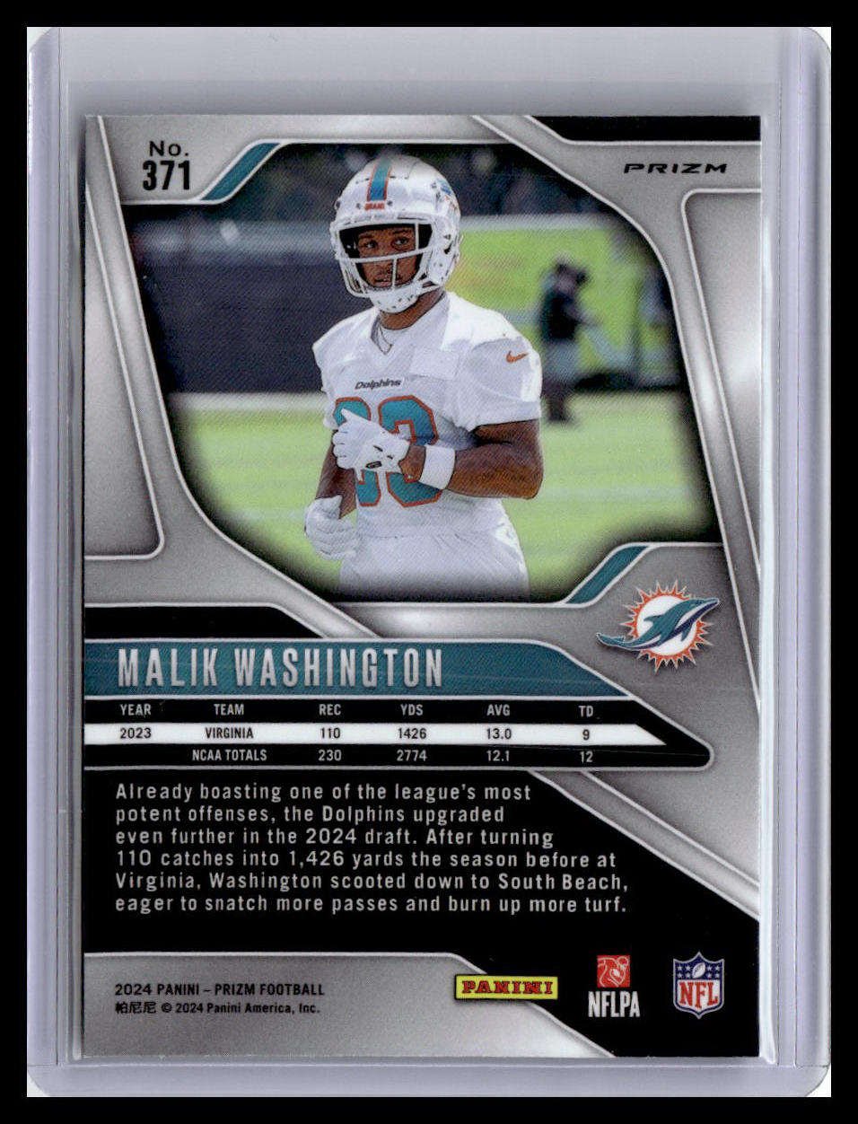2024 Panini Prizm #371 Malik Washington Silver