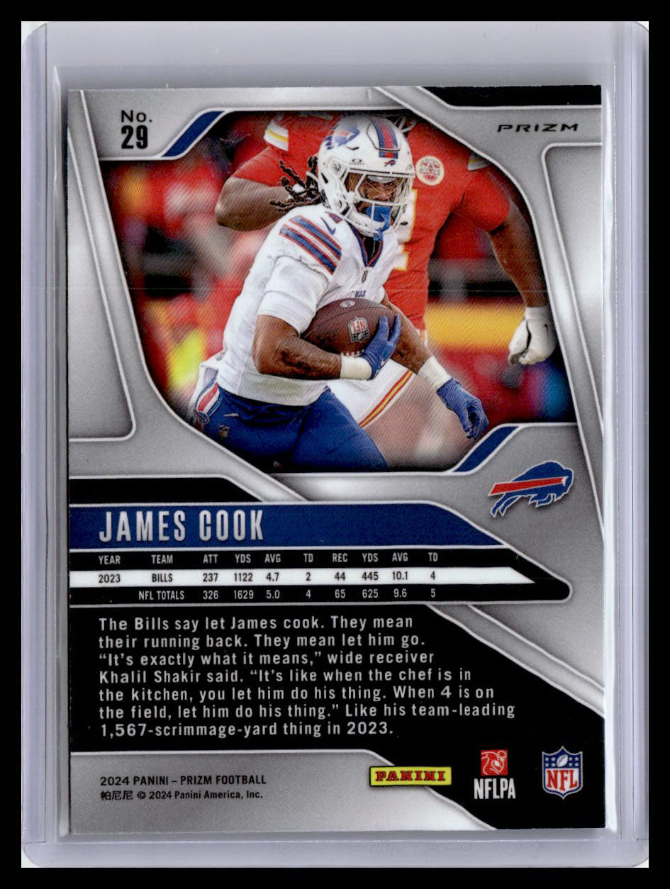 2024 Panini Prizm #29 James Cook Orange Ice
