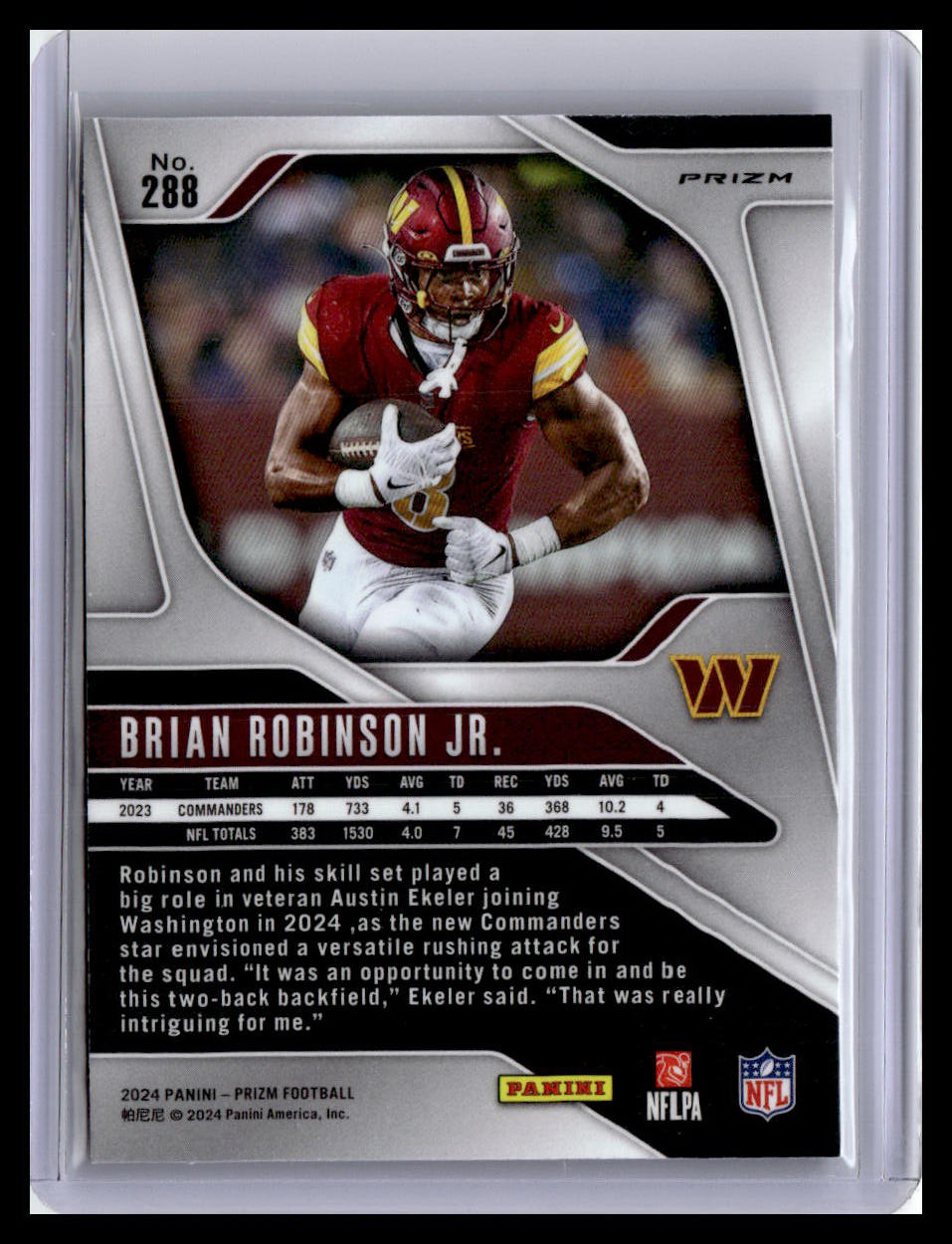 2024 Panini Prizm #288 Brian Robinson Jr. Green Wave