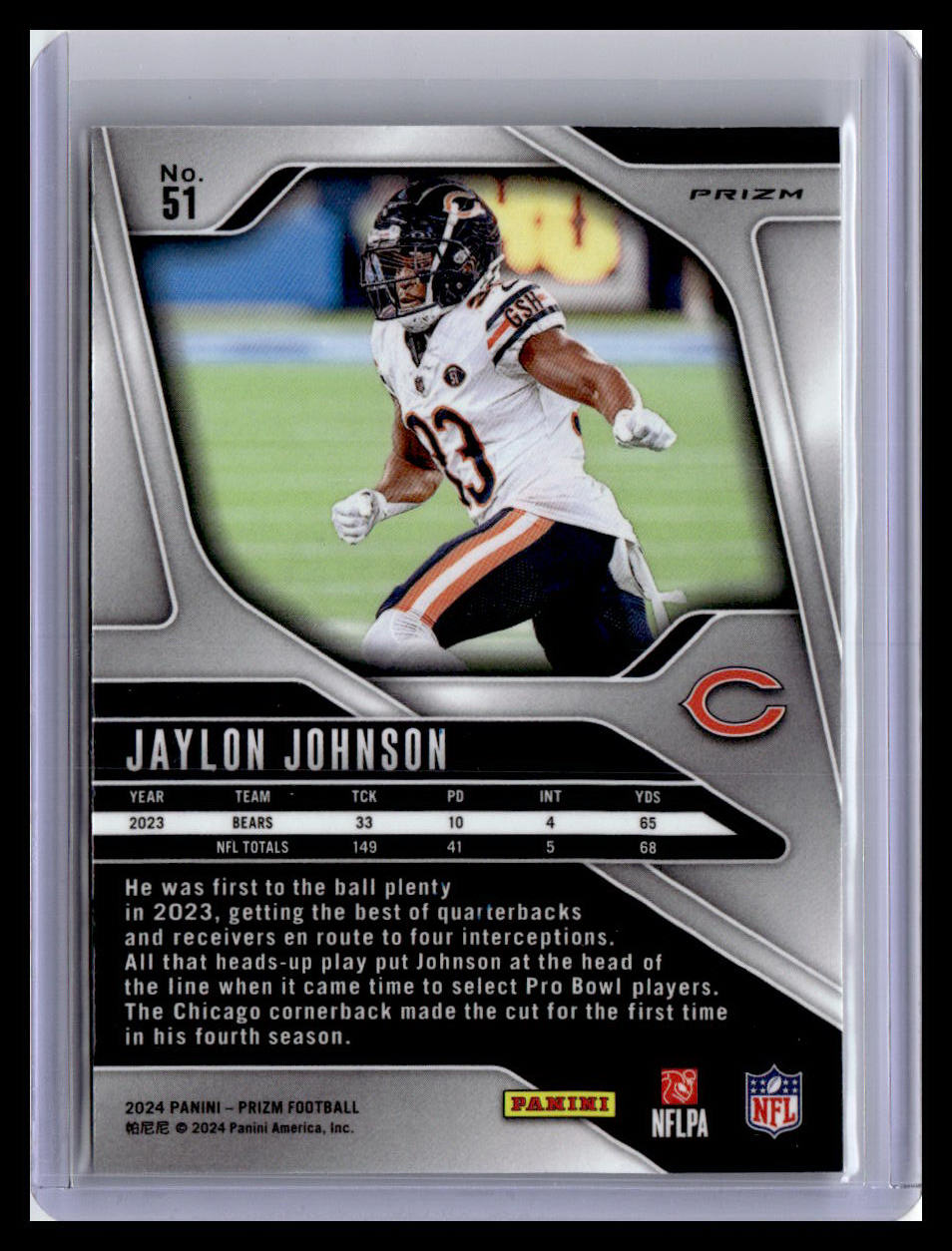2024 Panini Prizm #51 Jaylon Johnson Green Ice