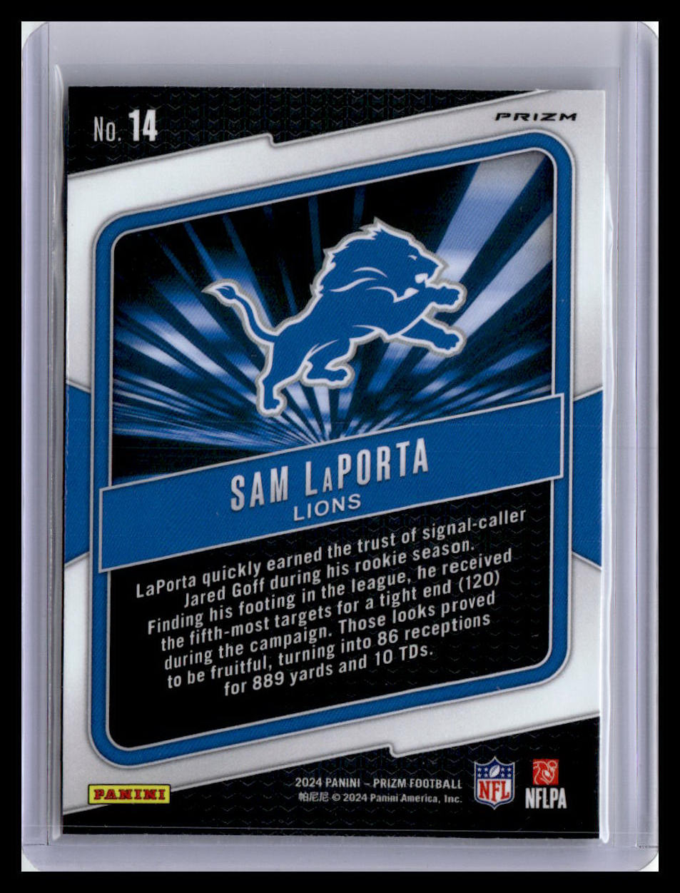 2024 Panini Prizm #14 Sam LaPorta Hype Green Wave Prizm