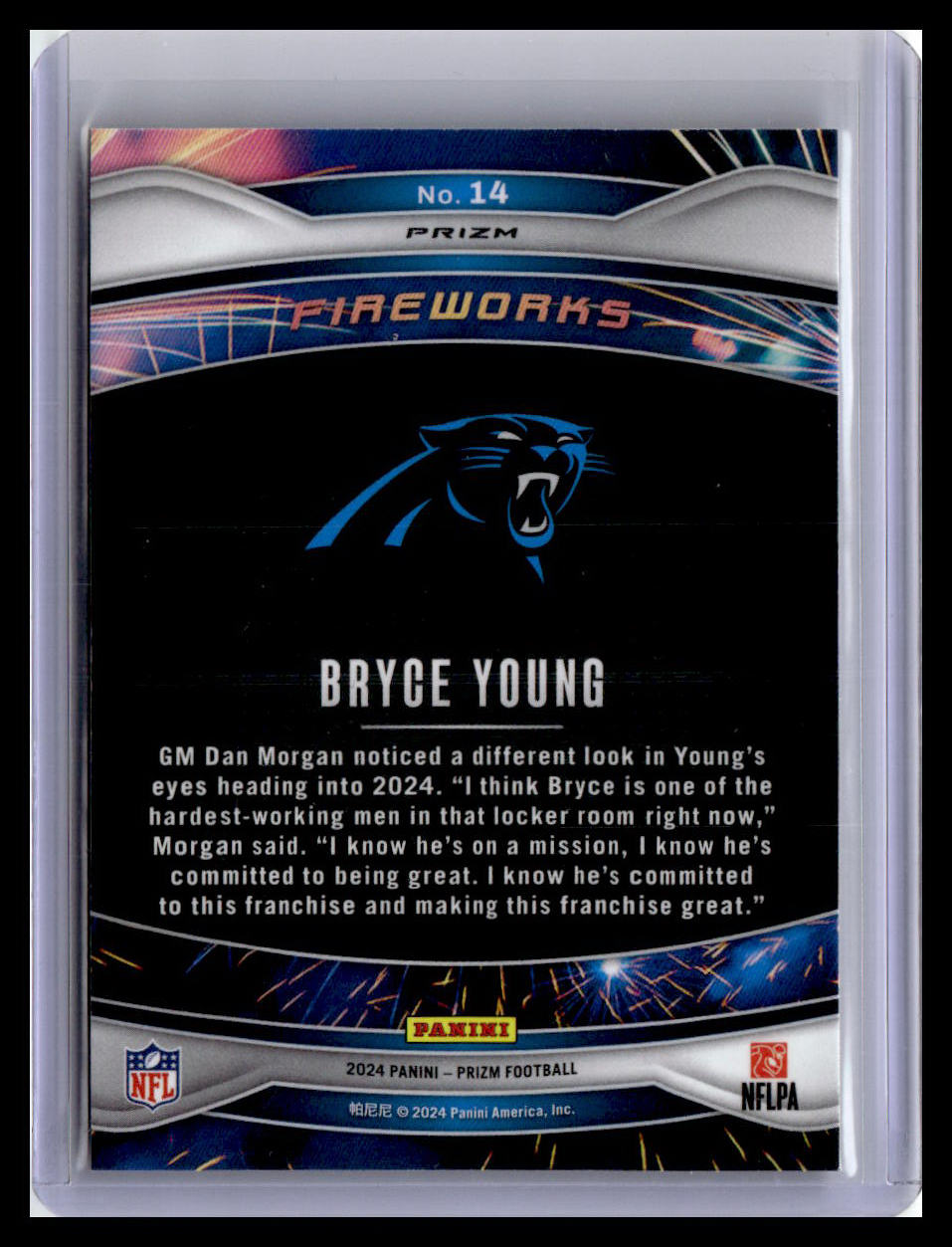 2024 Panini Prizm #14 Bryce Young Fireworks Green Ice Prizm