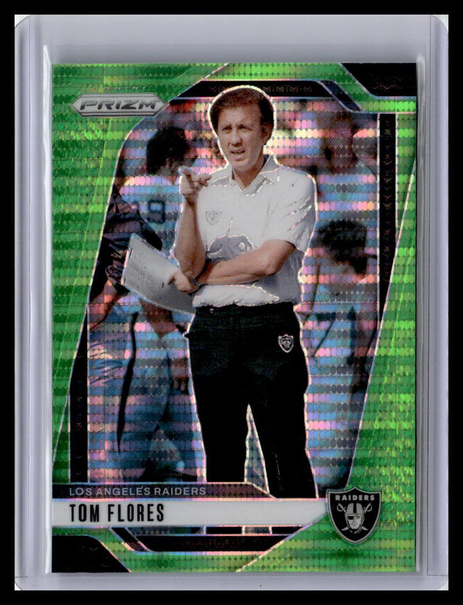 2024 Panini Prizm #156 Tom Flores Neon Green Pulsar
