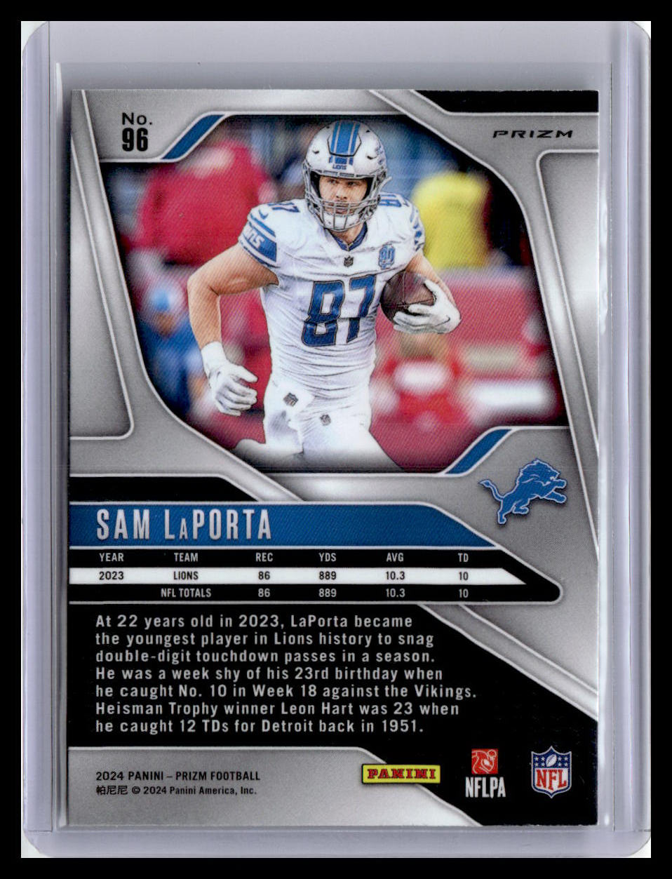 2024 Panini Prizm #96 Sam LaPorta Neon Green Pulsar