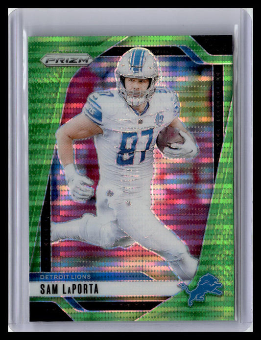2024 Panini Prizm #96 Sam LaPorta Neon Green Pulsar