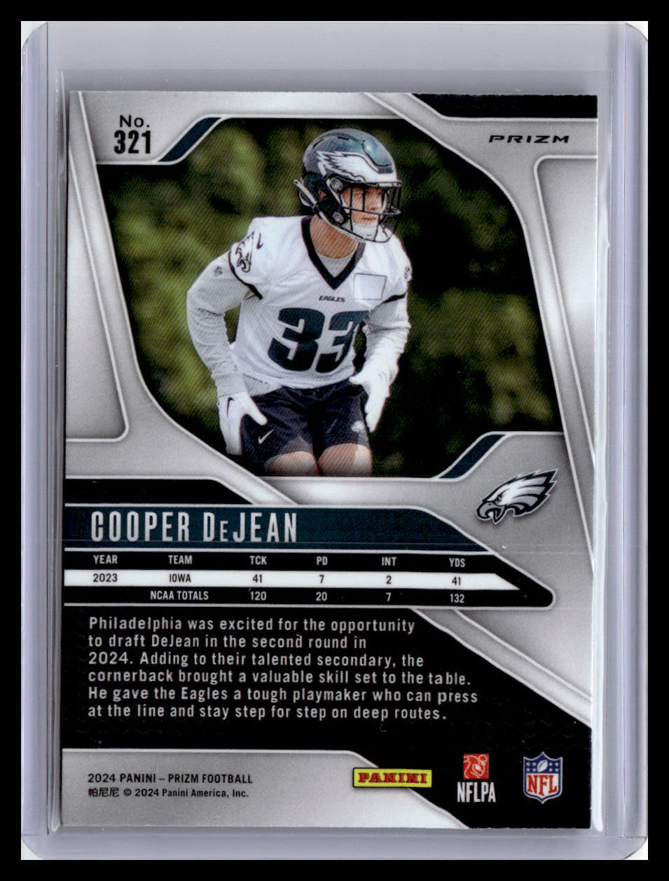 2024 Panini Prizm #321 Cooper DeJean Orange Disco Prizm