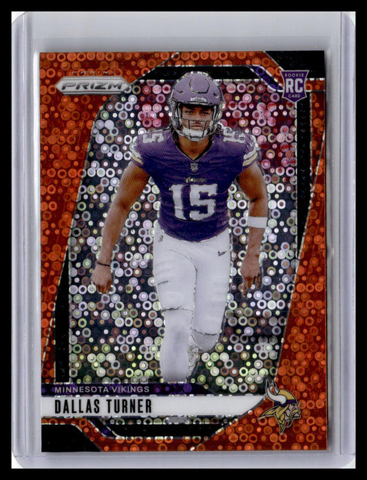 2024 Panini Prizm #324 Dallas Turner Orange Disco Prizm